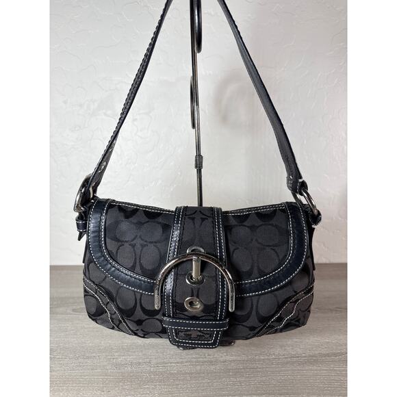 Coach 10296 SMALL Vintage Soho Black Signature C Canvas Shoulder / Tote Bag Y2K - Picture 1 of 8